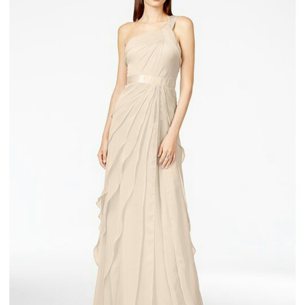 One-Shoulder Adrianna Papell Gown - Picture 1 of 3